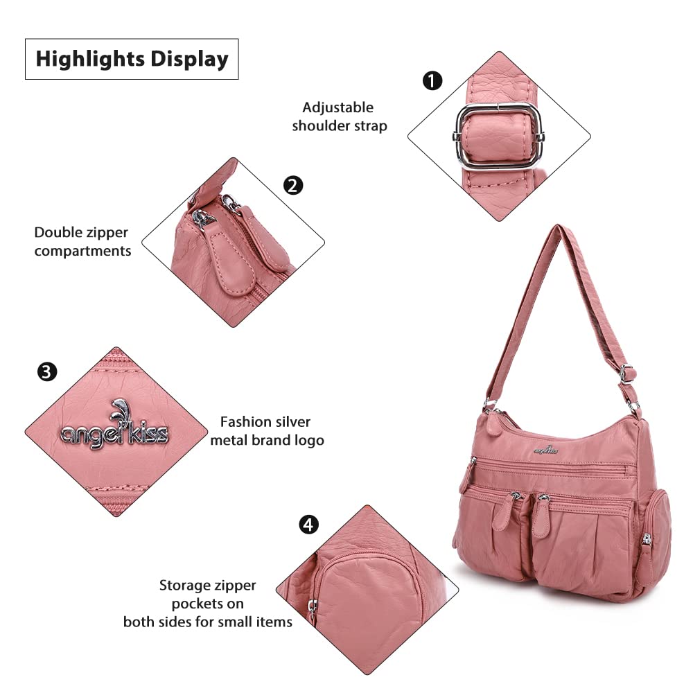 Crossbody Bags for Women,Angelkiss Ladies Shoulder Messenger Handbags and Purses Medium Faux Leather Pocketbooks