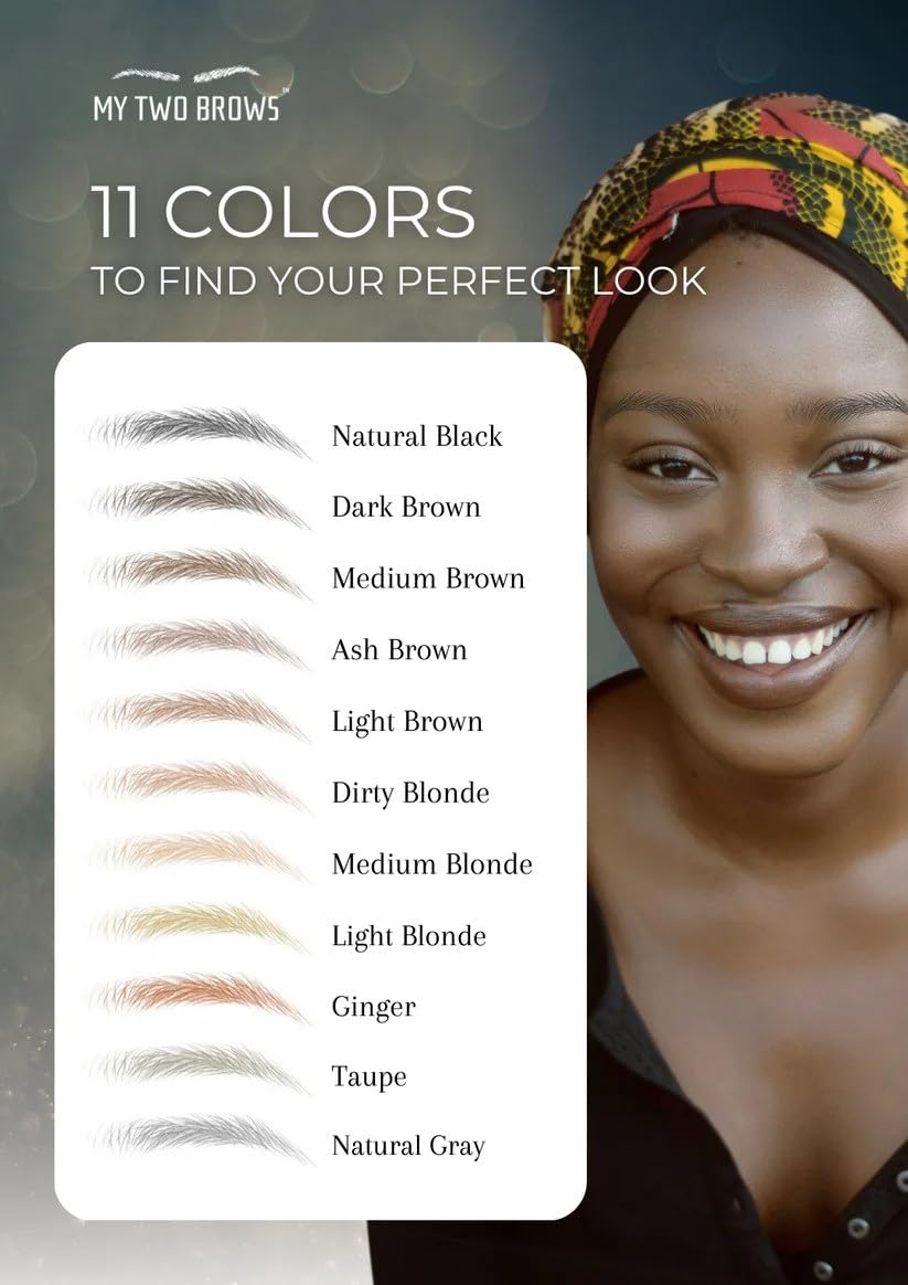 (10 pairs) Dark Brown Temporary Eyebrow Tattoo - Small Size - Waterproof & Smudgeproof - Everyday Brow Style Eyebrow Stickers - Sheet Lasts up to 30 Days - Won't Work on Existing Brows