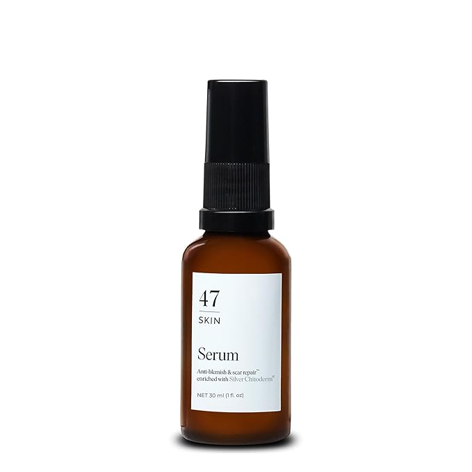 47 Skin Hydrating Face Serum for Clearing Acne & Scars, Anti-Blemish & Scar Repair Serum Skincare Treatment with Silver Chitoderm - Smooth Skin Moisturiser (1.01 oz)