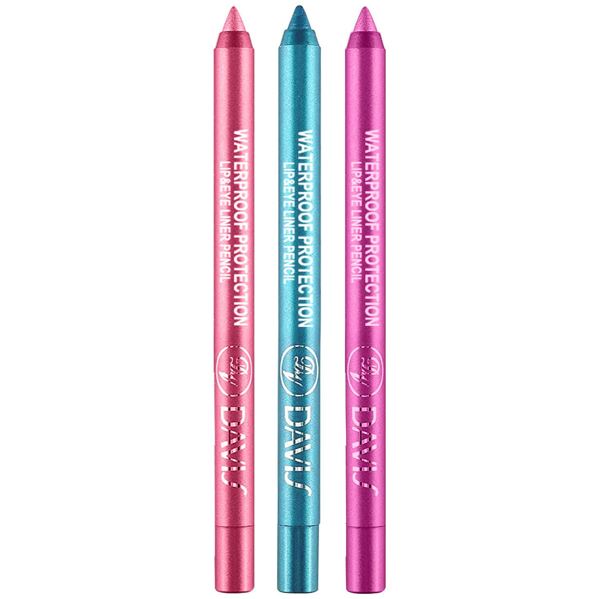 3 Colorful Eyeliner Pen Set, Eye Shadow Pencil, Pearl Eyeliner Kit Metallic Glitter Colored Eye liner for Women Eye&Lip Liner Professional Waterproof Eye Makeup (3PCS B)
