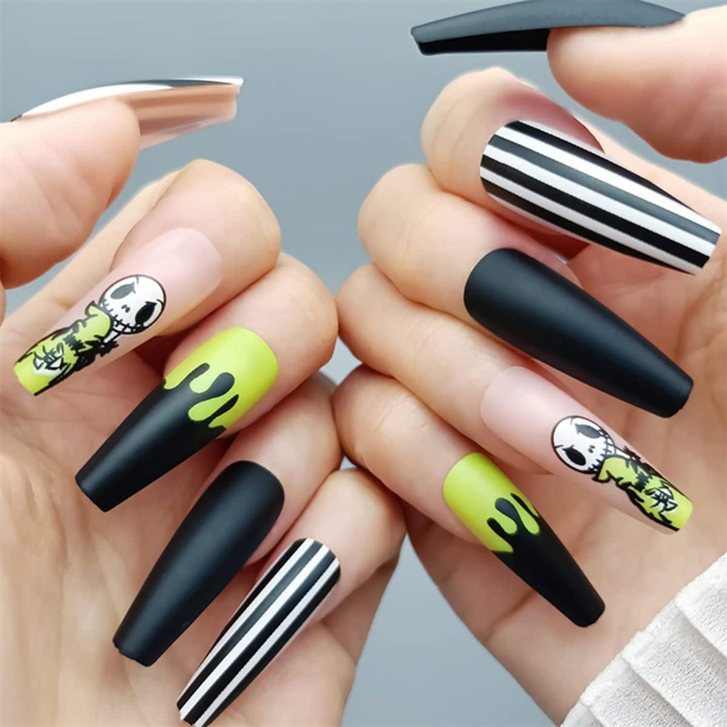 Halloween Nail Stamping Plate Nightmare Before Christmas Nails Stamping Kit The Day of Dead Ghost Holiday Nail Stamping Plate Nail Stamper Kit for Women Girls DIY Salon