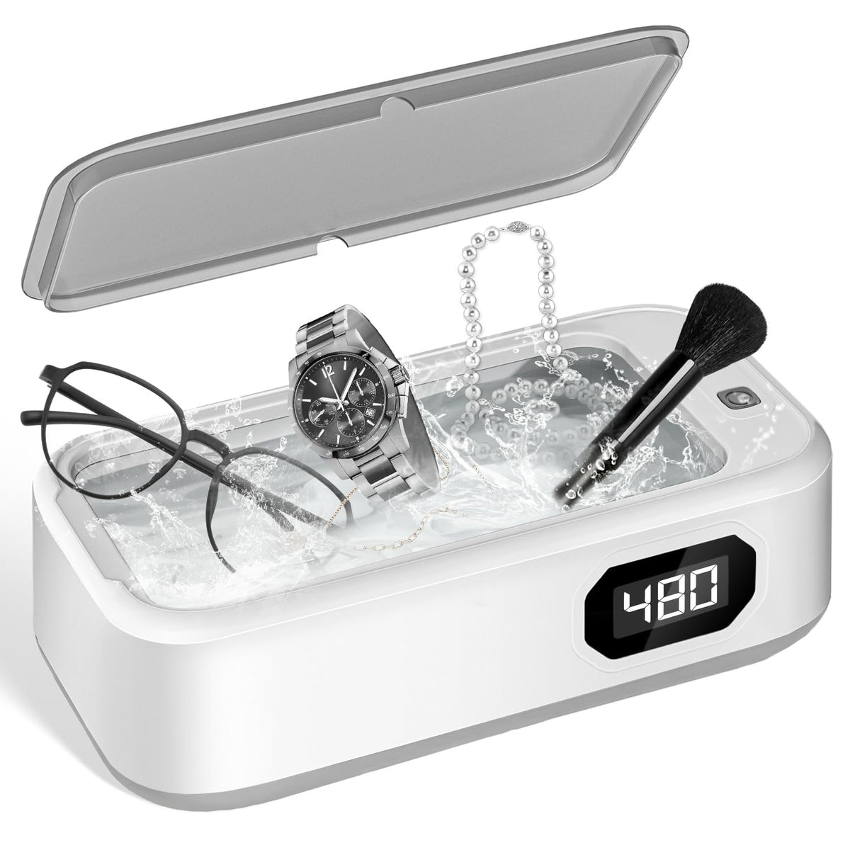 Ultrasonic Jewelry Ring Cleaner, 49Khz,24oz(705ml),48w,Portable Professional Ultrasonic Cleaning Machine for Jewelry, Eyeglass, Watches, Ring, Blade Razor