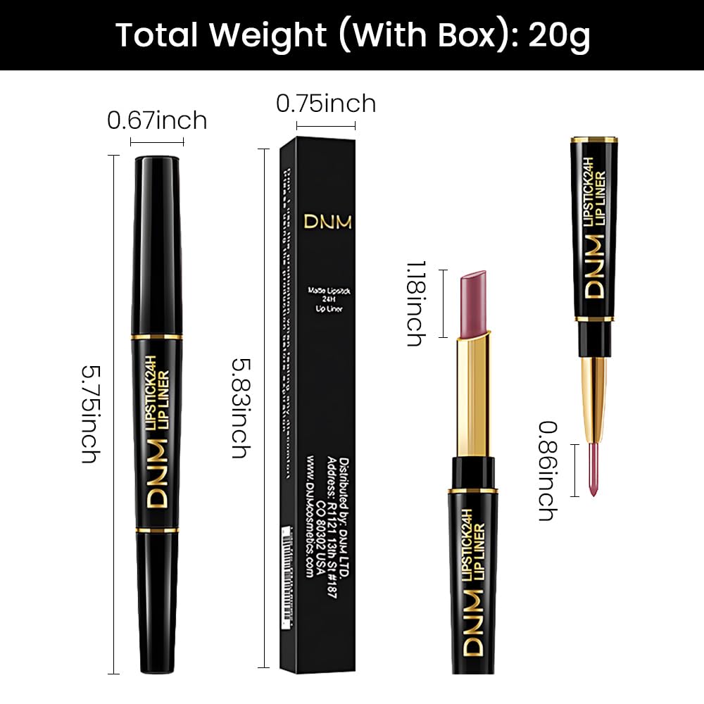 evpct 1Pcs Rose Red Matte Lip Liner and Lipstick for Women, Rose Magic Lipstick Lip Stain 24 Hours Original Lip Liner Makeup Stain Long Lasting Waterproof Smudge Proof labial Lip Pencil 34#