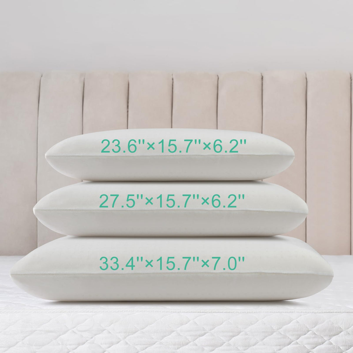 Miebeiea 100% Natural Talalay Latex Pillow for Sleeping with Removable Cotton Cover, Premium Soft Bed Pillow Helps Relieve Pain and Pressure, Suitable for Side Back or Stomach Sleepers