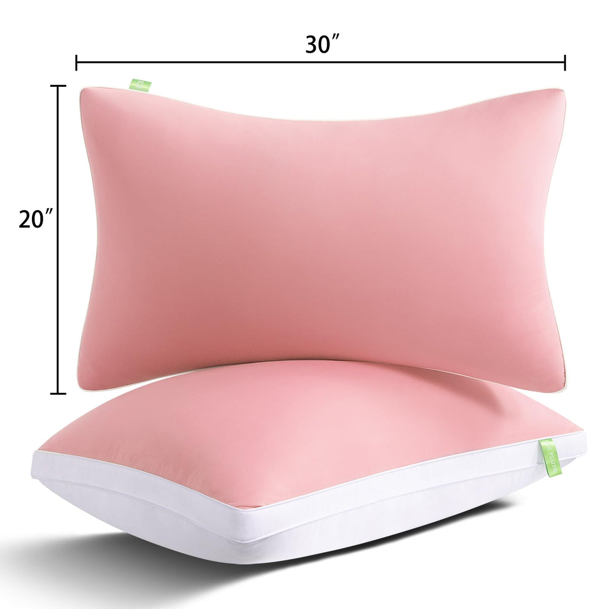 MEELUS Pillows Queen Size Set of 2 Soft for Sleeping, Luxury Hotel Down Alternative Bed Pillows 2 Pack for Side Back Stomach Sleepers, Gusseted Supportive, Machine Washable, Cooling Pink, 20" x 30"