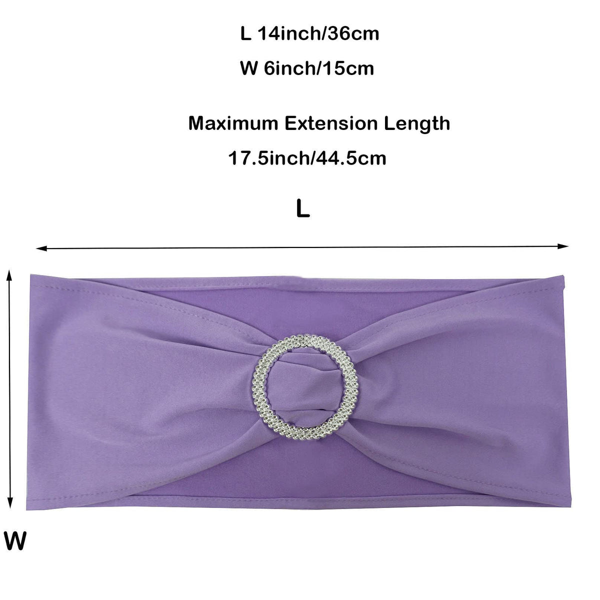 Maiangel Spandex Chair Sashes Bands 50PCS Stretch Chair Ties Bows with Buckle Slider for Wedding Party Banquet Decoration (Lavender)…