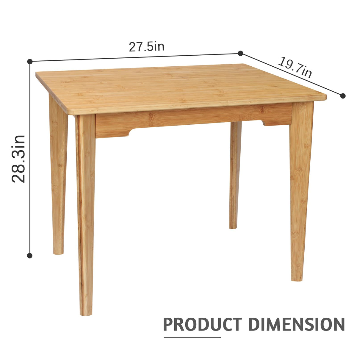 Maydear 27.5 Inch Small Bamboo Computer Desk, Home Office Desk Writing Table for Small Spaces, Modern Work Simple Study Table for Bedroom, Living Room, Home and Office