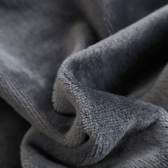 SOCHOW Flannel Fleece Blanket Queen Size, All Season Lightweight Super Soft Cozy Blanket for Bed or Couch, Grey, 90x90 inches