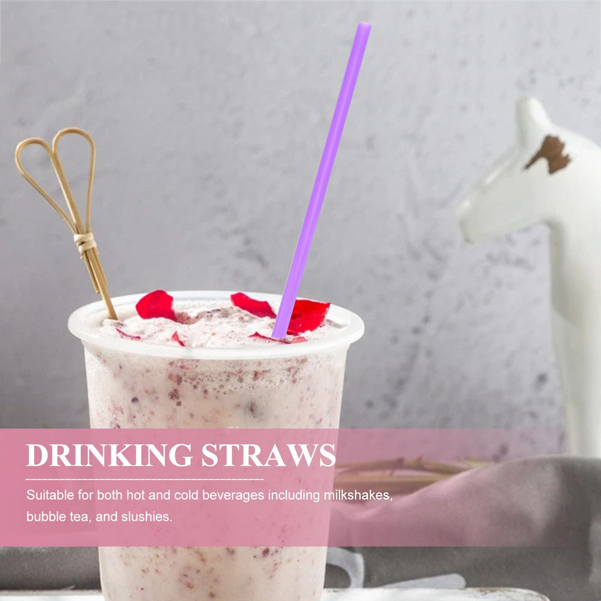 Healeved 200PCS Disposable Plastic Straws 10.2 Inches Long Plastic Drinking Straws for Wedding Birthday Party Cocktails, Coffee, Juice, Water, Iced Tea