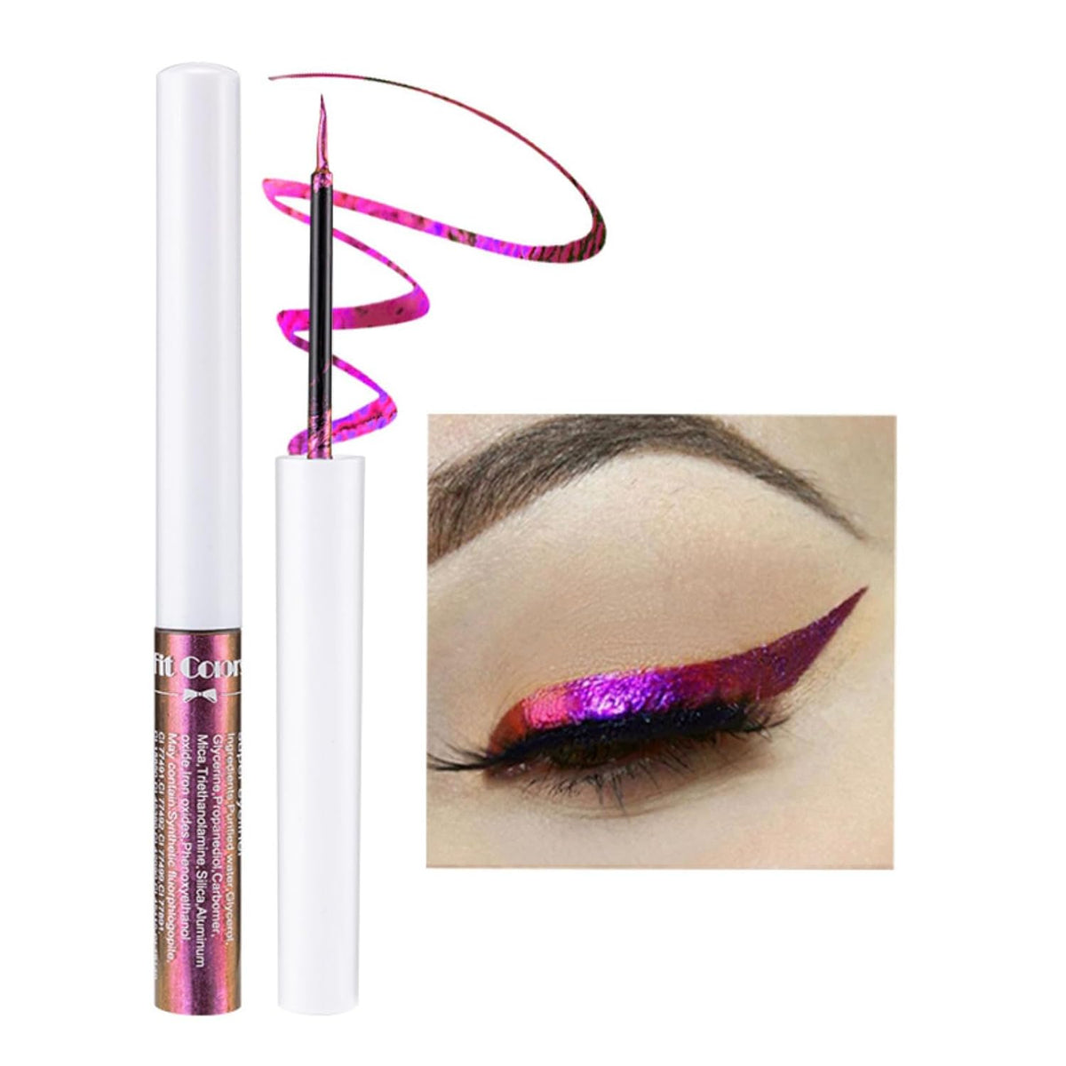 Corlo Glitter liquid eyeliner waterproof, Metallic Intense Color Shifting Colorful Eyeliner, Eyeliner Gel MultiColor Highly Pigmented Gift Kit for Women and Girls (06)