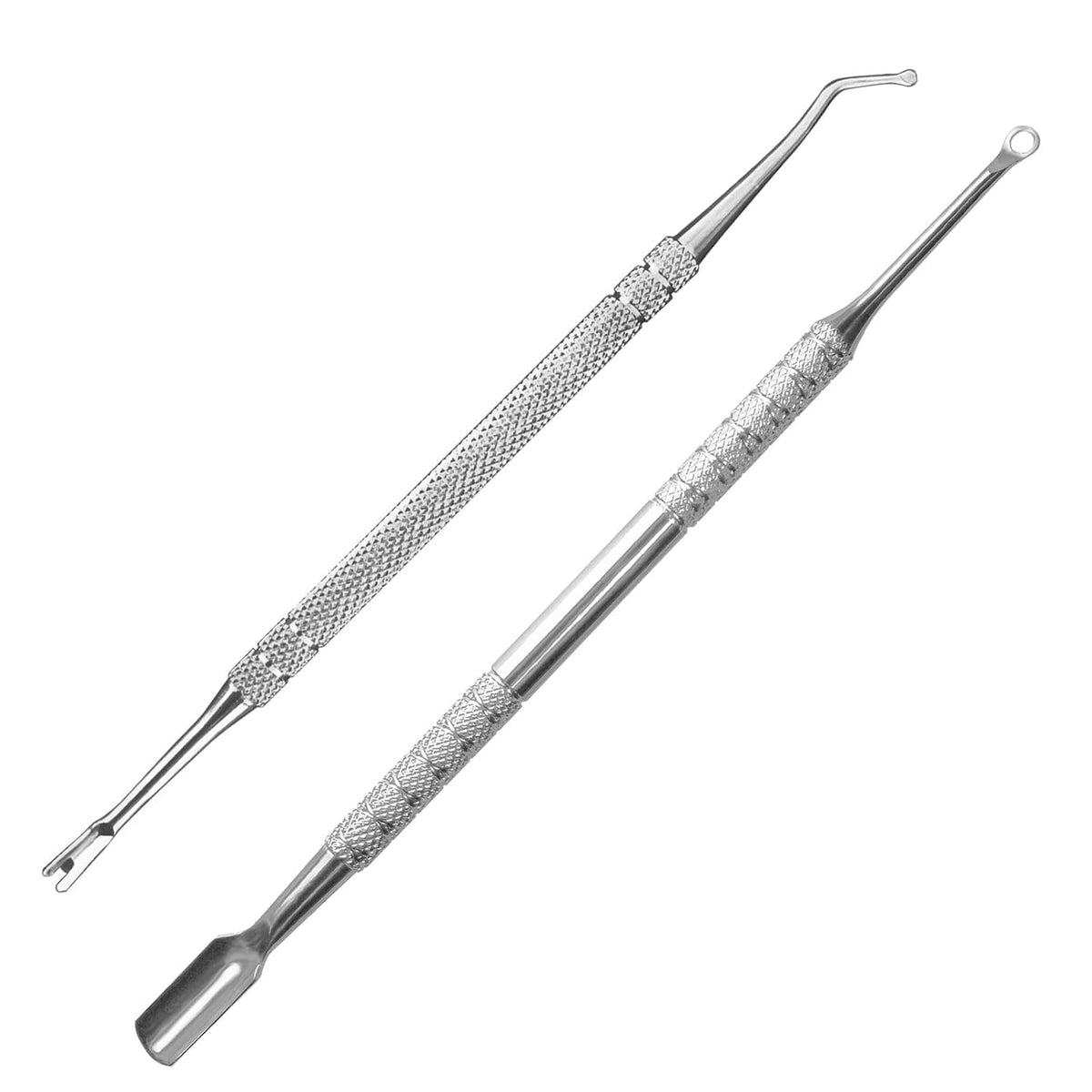 Premium Stainless Steel Manicure Tools 2-Piece Set, Upgrade Gel Nail Polish Remove Tool & Cuticle Pusher, Cuticle Trimmer & Nail Lifter, Durable&Hygienic, For Women