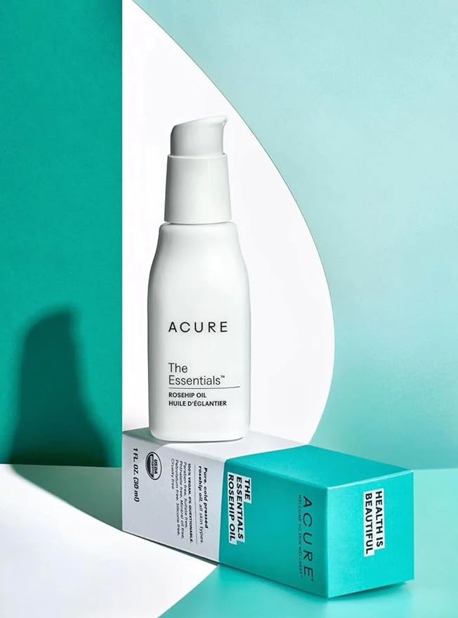 Acure The Essentials Rosehip Oil - Cold Pressed Dry Oil to Balance Moisture, Delivering Essential Fatty Acids - 1 oz