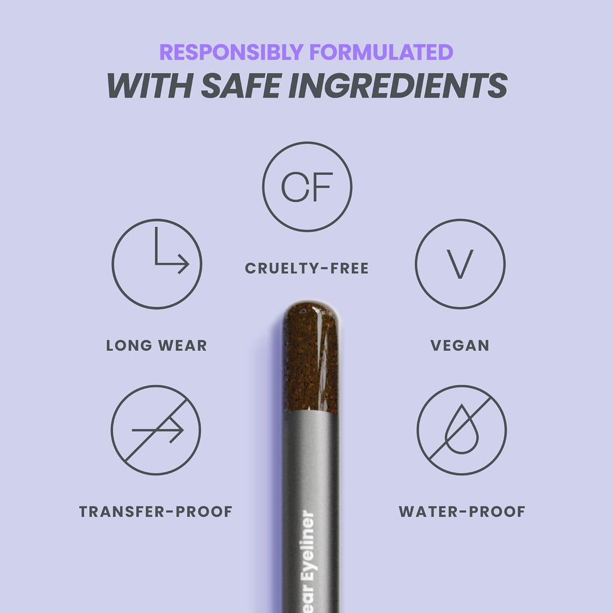 Wonderskin Eyeliner Pencil, 1440 Longwear Brown Glitter Eyeliner Pencil - Waterproof, Sharpenable & Smudge Proof