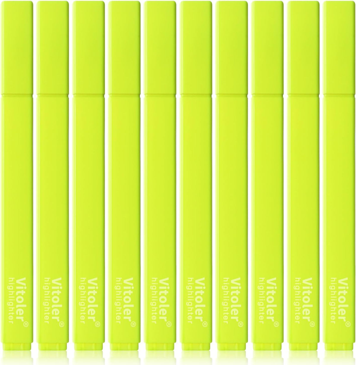 Vitoler Fluorescent Yellow Highlighters,10 Pack Bright Color Chisel tip Highlighters for Adults Kids in the Home School Office