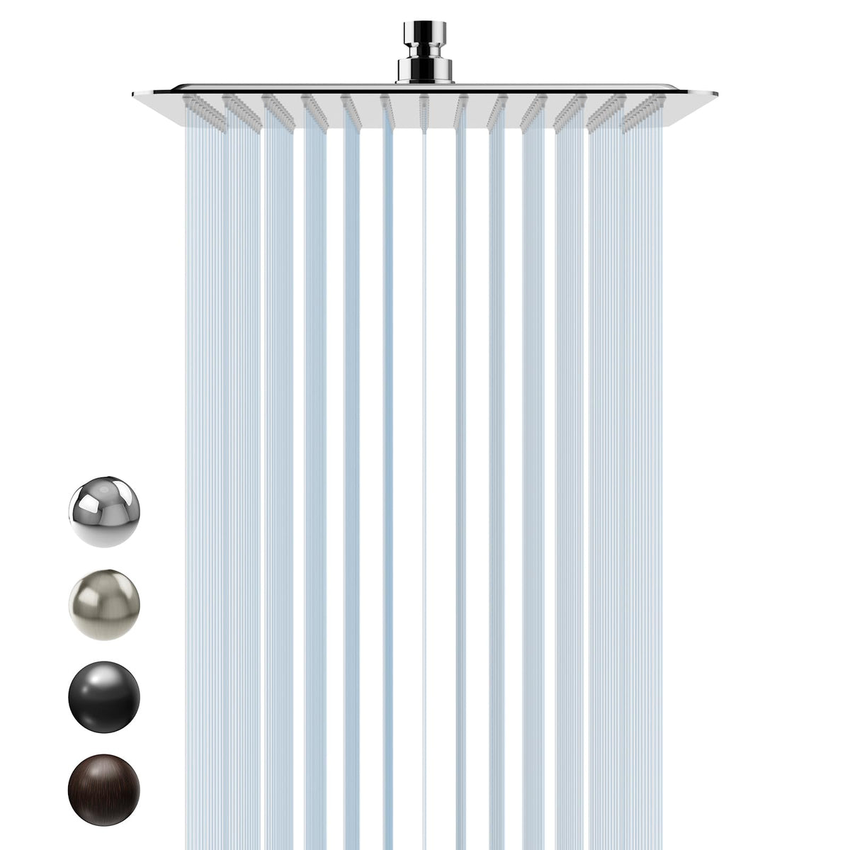 SR SUN RISE Luxury 12 Inch Large Square Stainless Steel Shower Head High Pressure Rainfall Showerhead Ultra Thin Water Saving Polished Chrome