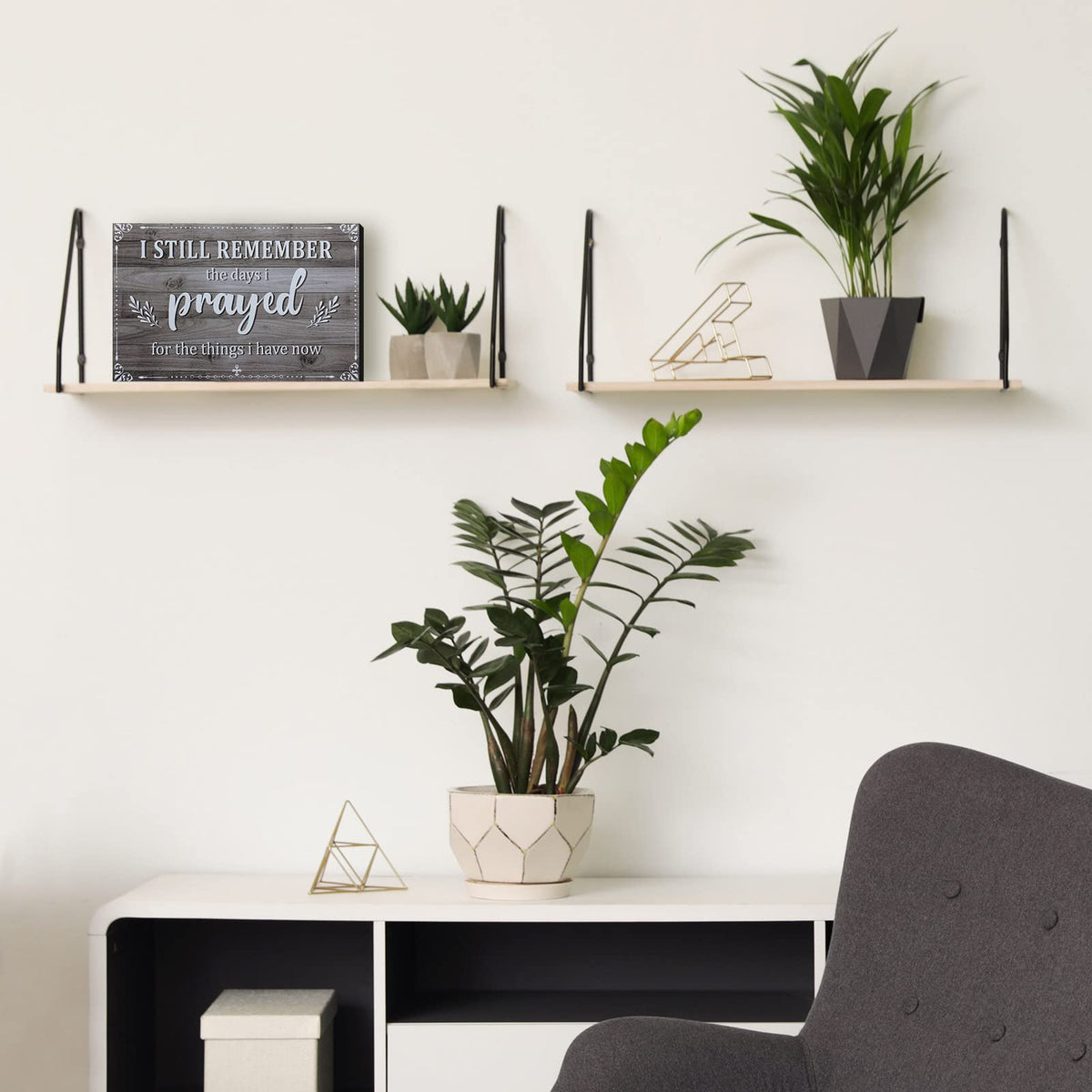 I Still Remember The Days I Prayed Home Wall Decorations Wooden Table Centerpieces Box Sign Farmhouse Decor House Prayer Wooden Rustic Presents For Bedroom Living Room or Shelf(Gray)