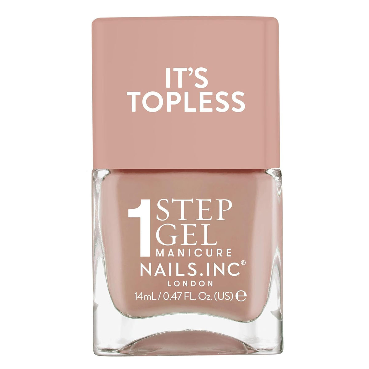 Nails Inc It's Topless Gel-Like Nail Polish, 4-in-1 Base Coat, Treatment, Color & Top Coat, Long Lasting, Strong, Chip Free Nails, Glossy Salon Quality Manicure, Air Dry, Madison, 0.47 Fl Oz