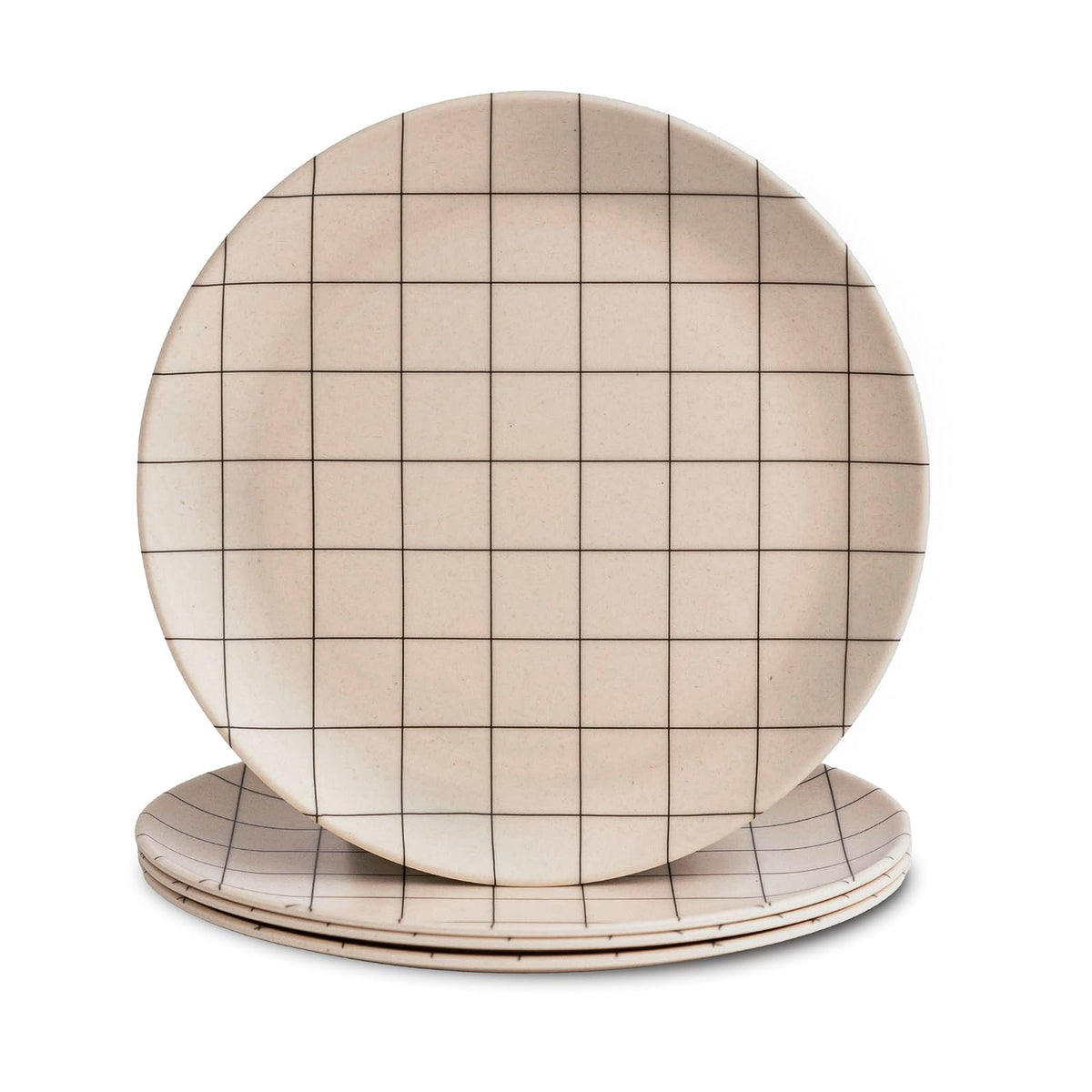 Nook Theory 4 Pack Reusable Bamboo Plates - Non-Toxic Toddler and Kids Plate, Dishwasher Safe, Not Microwavable Dinnerware (Coast 8")