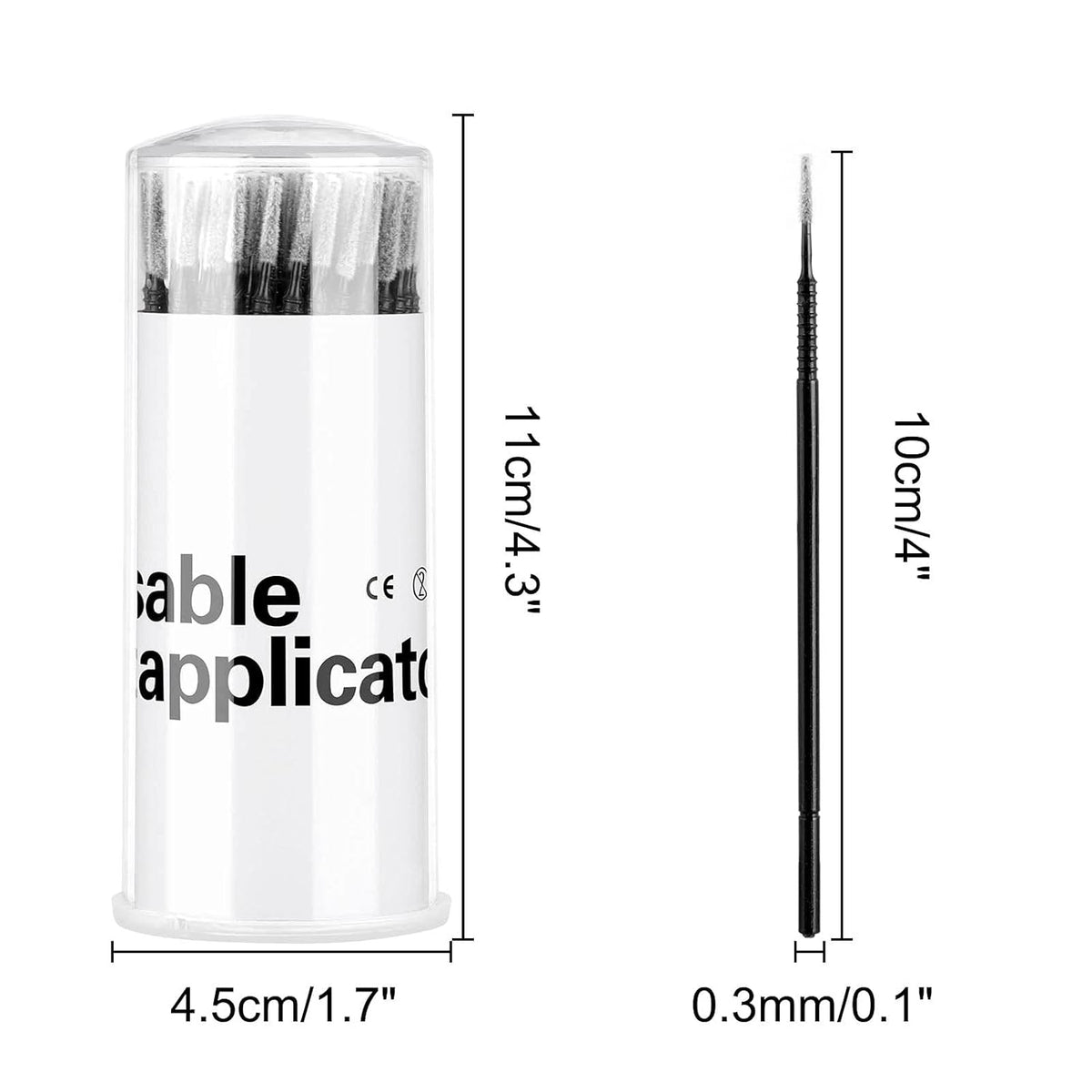 200PCS Micro Applicators Brushes Mini Cotton Swabs Remove Grafted Eyelash Glue Dedicated Brush Disposable Microswabs for Eyelash Extensions Make up and Lash Clean and Personal Care (Black)
