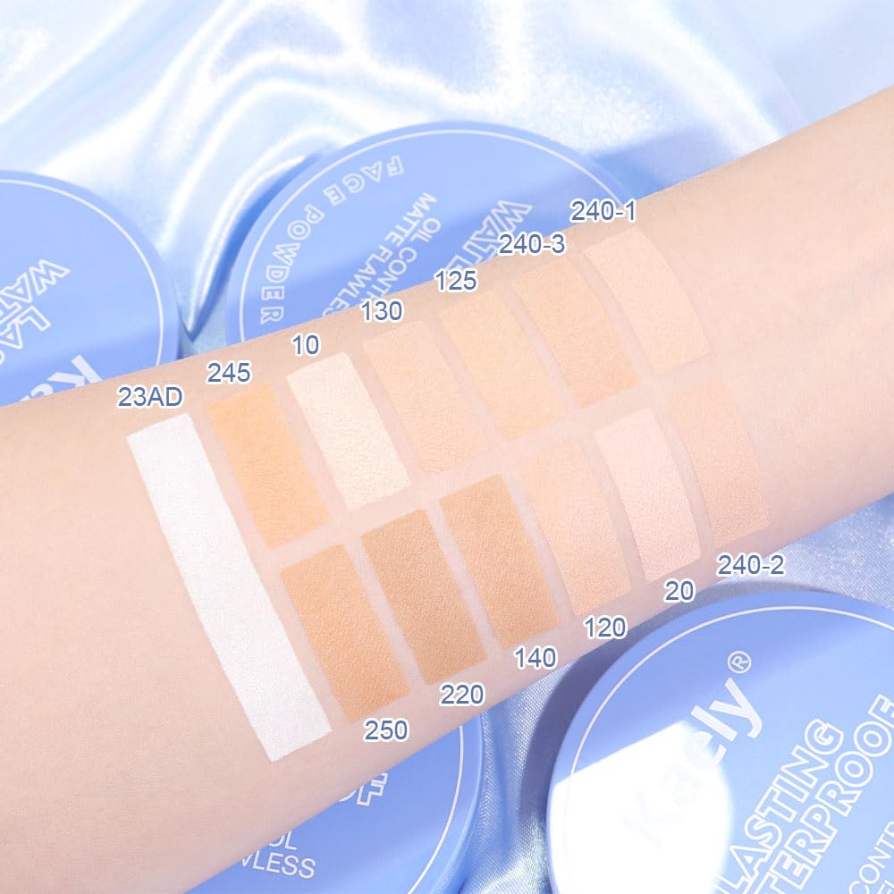 evpct Oil Control Pressed Face Powder Compact for Women, Translucent Setting Powder Makeup Foundation for Women, Waterproof Long Lasting Lightweight, polvo compacto de maquillaje, 220 Sand