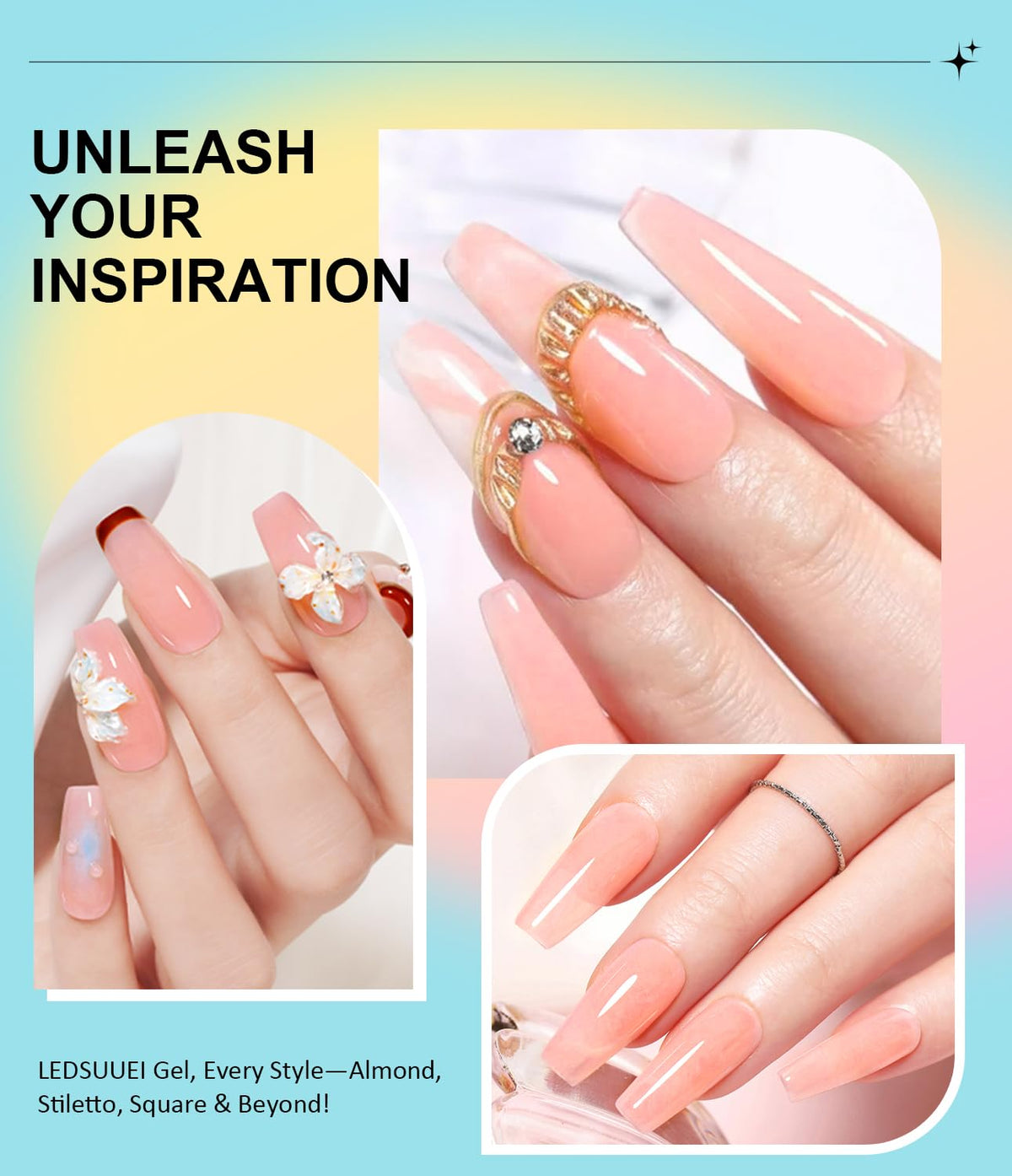 Solid Builder Gel for Nails LEDSUUEI - Nude 3D Nail Gel Sculpting Non-Sticky Hand Carving Glue Extension for Manicure Salon Home Decoration DIY 20g
