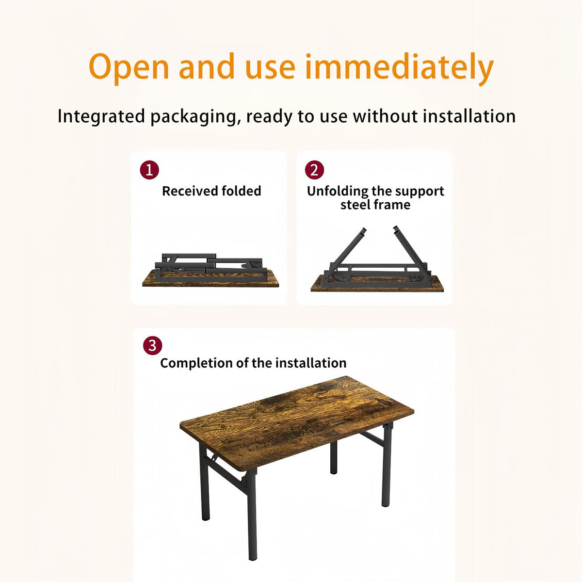 Mrsanmu Small Folding Desk No Assembly,31.5 Inch Folding Computer Desk Small Foldable Table for Home Office.