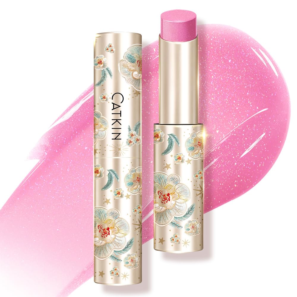 CATKIN Glossy Lip Balm Ultra Hydating Glow Lip Tinted Jelly Plumping Melting Balm Shea Butter Repair Soothing For Dry Lips 0.12 oz C07 AZALEA