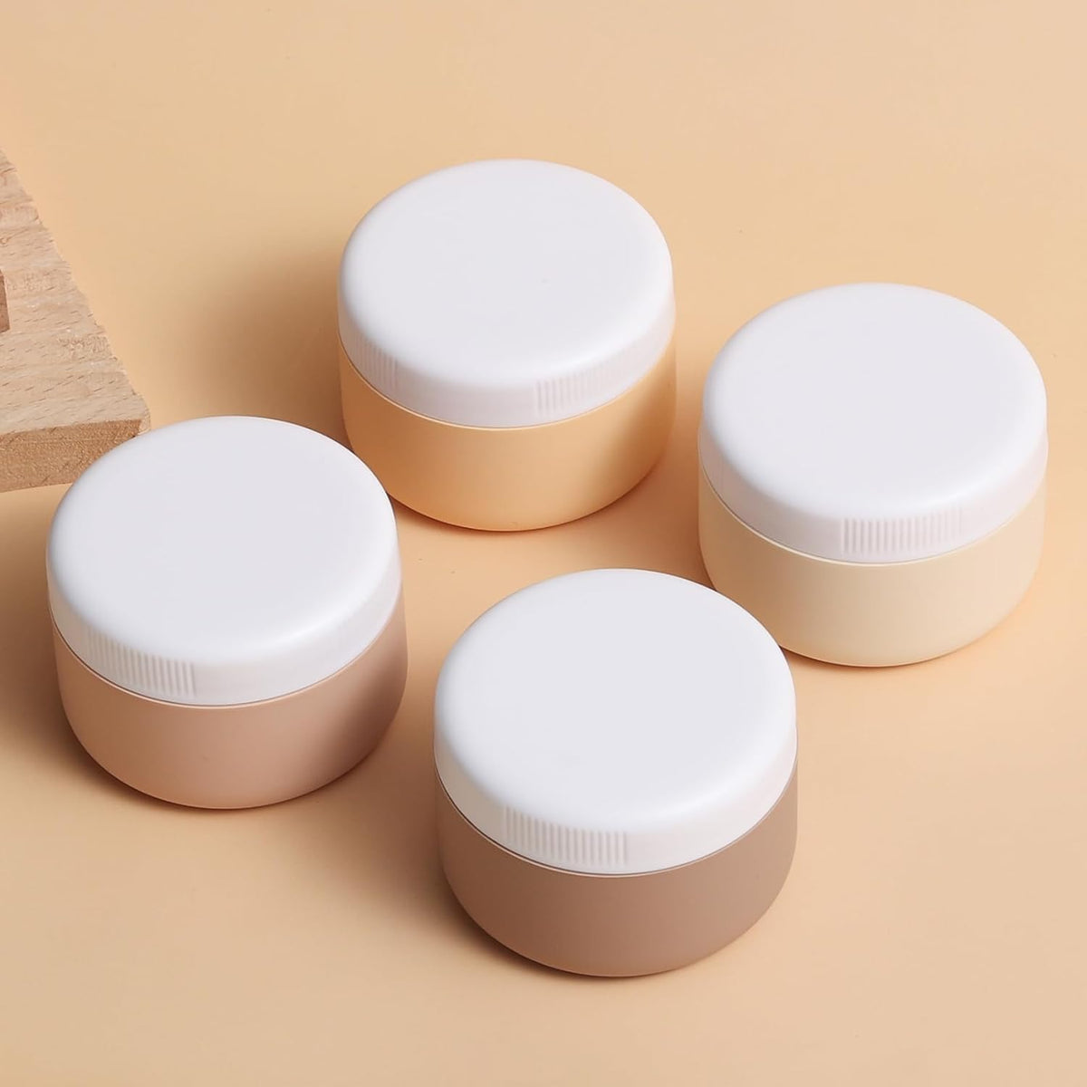 Travel Containers for Toiletries, Silicone Cream Jars BPA-Free, Leak-proof 2oz Travel Size Containers, Portable Size Silicone Jars with Lid for Cosmetic Face Hand Body Cream (4 Pack)