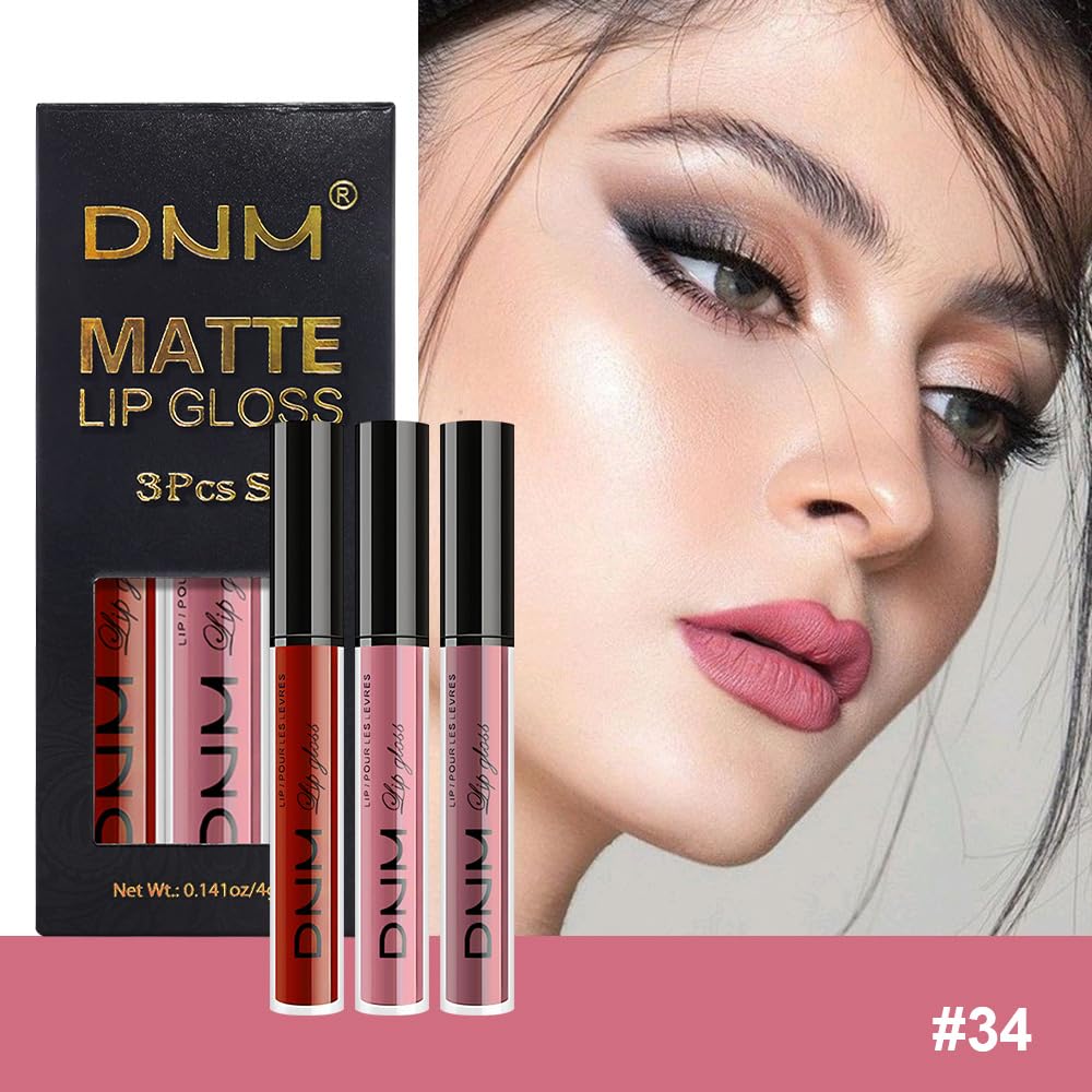evpct 3Pcs Dark Red Mauve Maroon Matte Liquid Lipstick Lip Stain Sets for Women, Matte Lipstick Long Lasting Waterproof Permanent 24 Hours original, Magic Lip Sticks Pack for Halloween Daily Makeup