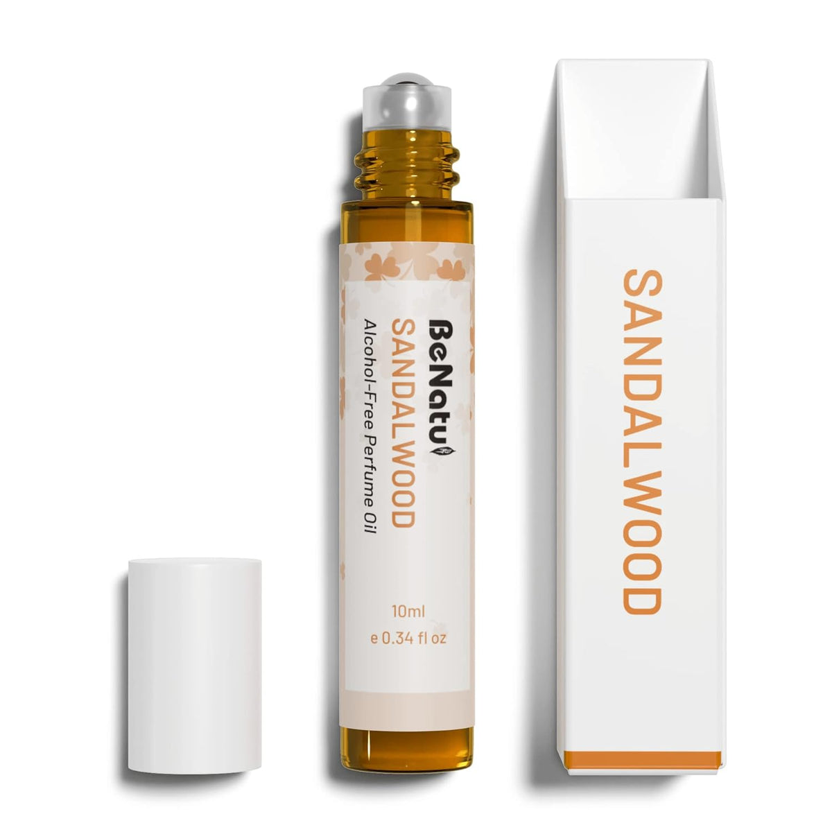 Sandalwood Perfume Oil Roll On for Women and Men, Alcohol Free Eau de Parfum,Travel Size Essential Oil Body Fragrance, Long Lasting, Leather Woody Scent, 10 ml