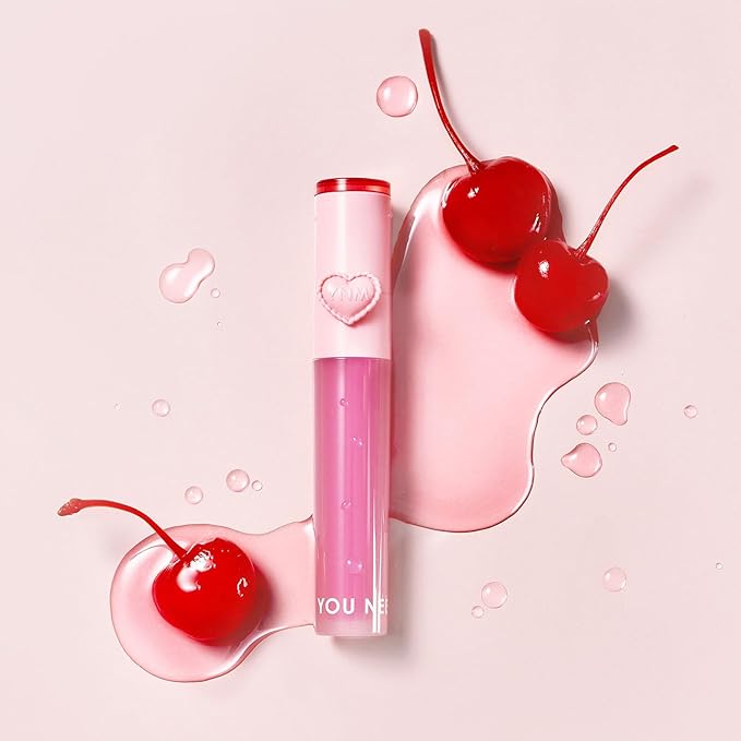 YNM Heart Jelling Tint (03 PAPAYA JELLING, 0.09 oz) Silicone Lip Brush Included, K-Beauty, Non-Sticky, Moisturizing, Smudge-Proof, Korean Lip Tint, Long-Lasting, Vivid Color