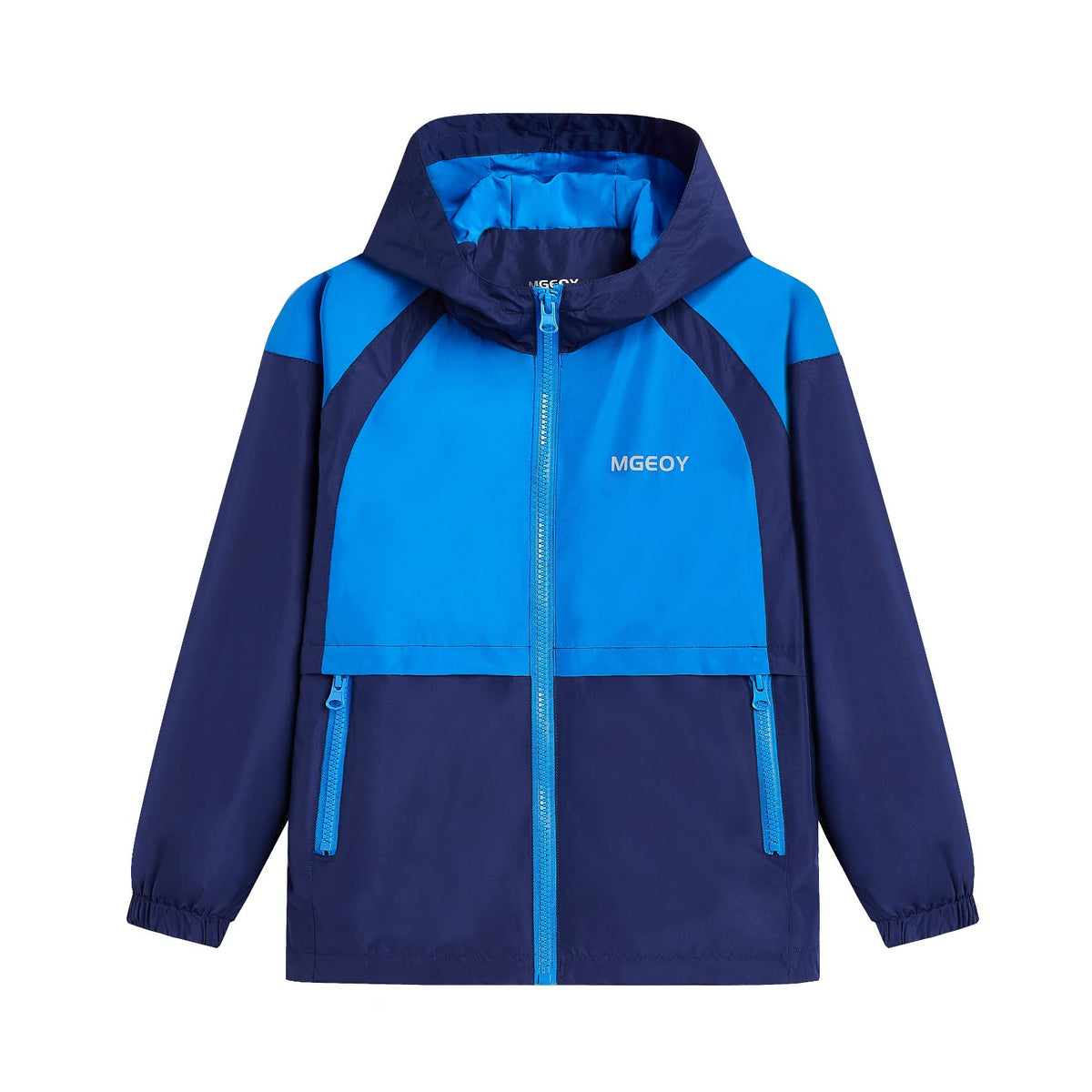 MGEOY Boys Rain Jacket Hood Lightweight Waterproof Raincoat Rain Coats for Kids Boy Navy Size 10-12