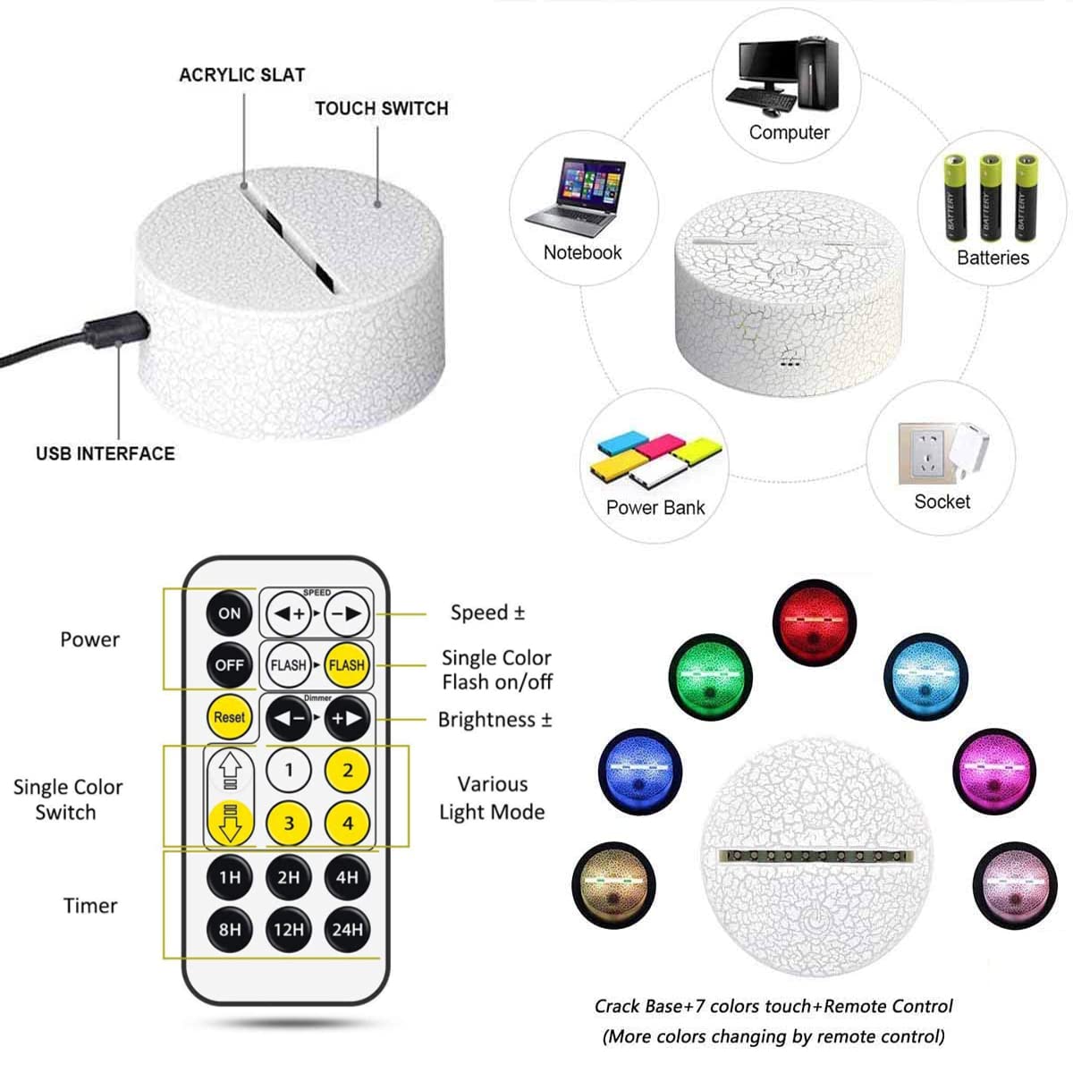 Ship 3D Night Light, Cruise Lamp for Kids with Remote Control 7 RGB Color Timer, Cool Toys Model, 3D Lamp Gift for Boys Girls Room, Birthday Xmas Christmas Gifts for Kids