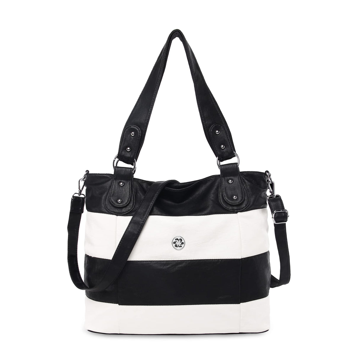 Angel Kiss Hobo Purses for Women Multi-Color Striped Lattice Cross Body Shoulder Purse Bag Tote Handbag