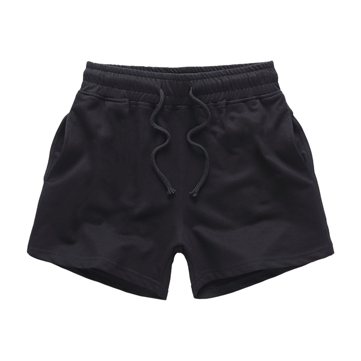 JackieLove Men's & Women's 3" Sweat Gym Running Workout Athletic Short Training Lounge Cotton Shorts Bottoms Black