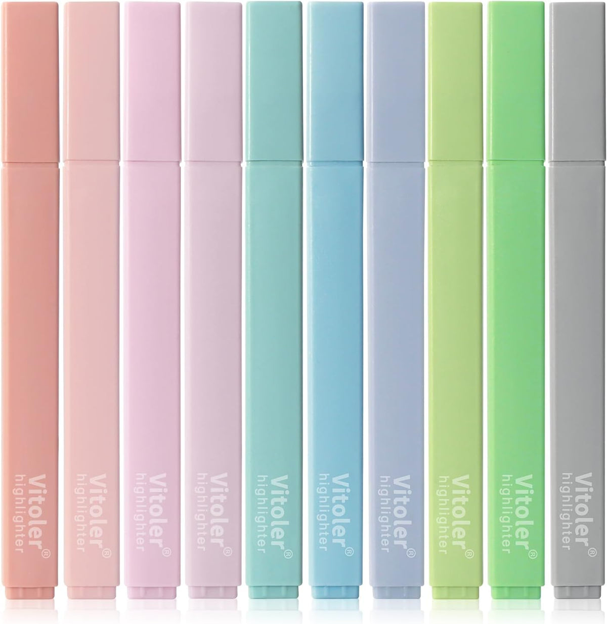Vitoler Bible Highlighters with Soft Chisel Tip,10Pcs,Lake Colors,Aesthetic No Bleed Bible Highlighter Pastel,Cute Highlighters for School Office Supplies