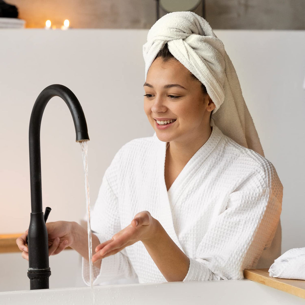 KAHAF COLLECTION Pack of 6 Bath Towels Set 27 x 54 Inches, 100% Cotton, Larger & Lighter Weight, Quicker to Dry, Super Soft and Absorbent, Perfect for Bathroom (Multicolor, Pack of 6 (27''x54''))