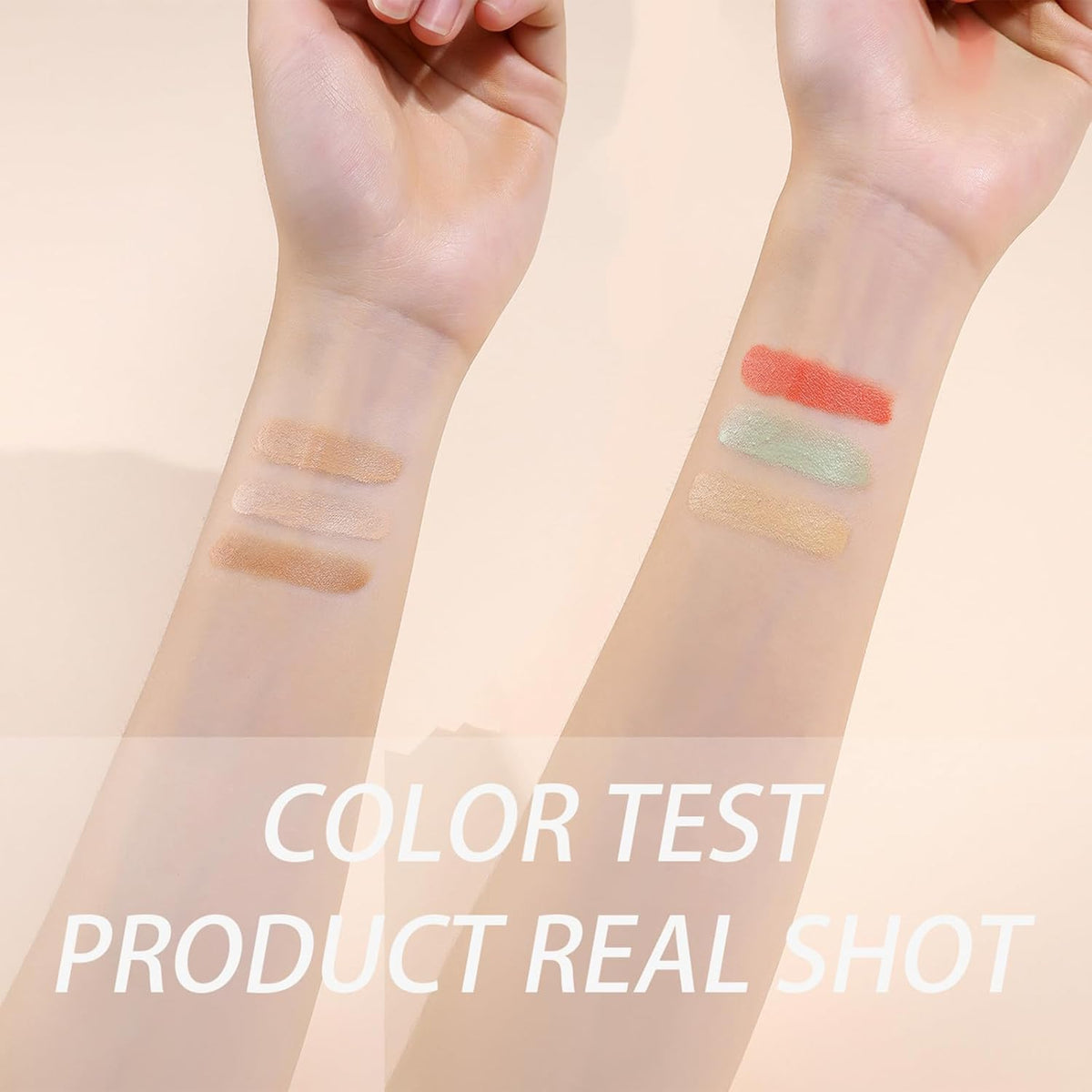 Foundation Concealer Palette + Color Corrector Palette, Light Color Combination Cosmetics Cream Highlighting Palette, Cover Dark Circles, Bruises, Age Spots, Blemish, Vegan & Cruelty Free