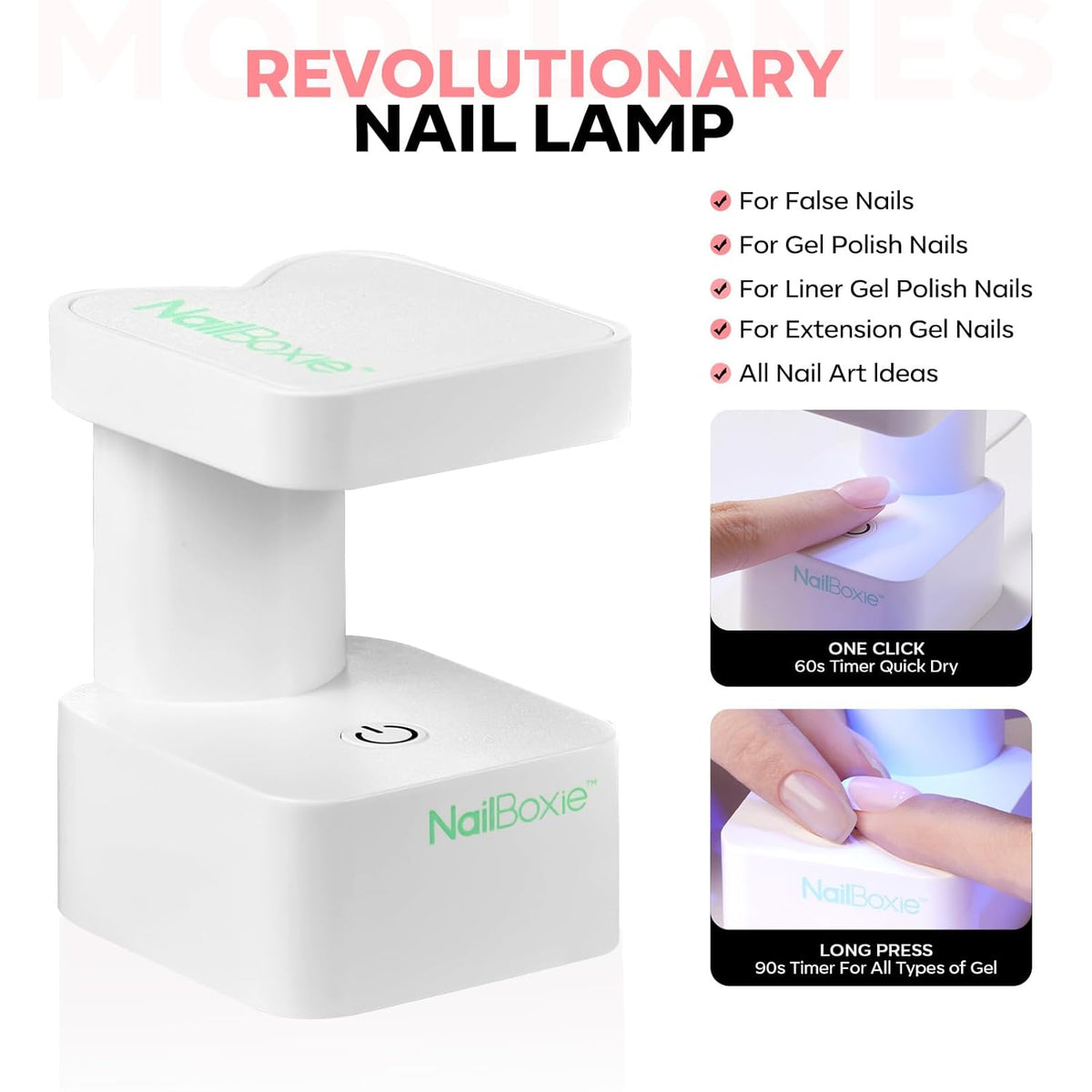 Modelones Gel Nail Kit, Press On Nails Kit with LED Light, 150 PCS Extra Short Pink Square, 15 Sizes French Tip Press on Nails, NailBoxie Pre-Colored Nail Tips for Easy DIY Nail Art