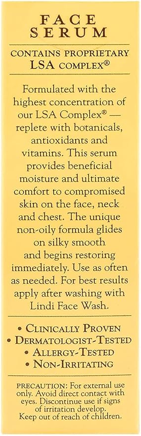 LINDI SKIN Face Serum Citrus - Ultimate Moisture and Comfort To Restore Your Skin Immediately - Reduce Facial Rash, Redness, and Itching - Relieves Uncomfortable Effects of Chemo Rash (1 fl oz)
