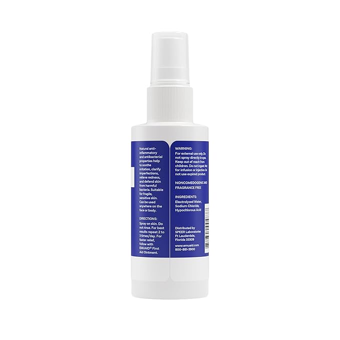 emuaid Clear + Repair Hypochlorous Acid Skin Spray, Hydrating Face and Mist Protection, Multi-Use Care for Sensitive Skin, Travel Size, 2 Pack
