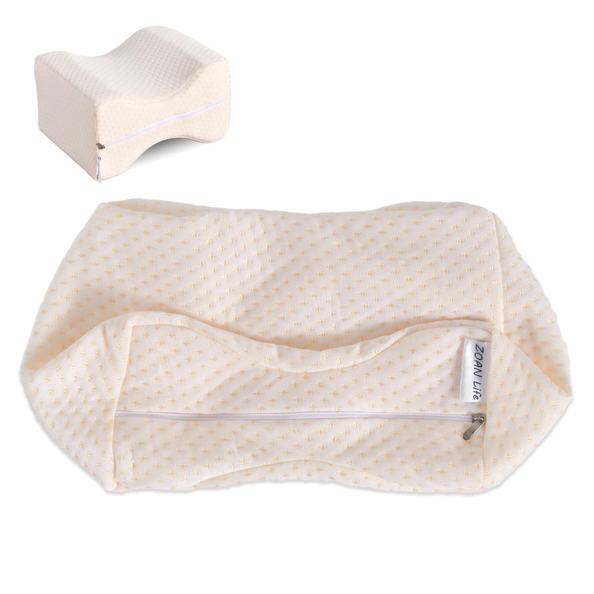 Knee Pillow Cover 10" x 8" x 6.3", Replacement Leg Pillow Case, Leg Pillow Cover Apply to Memory Foam Knee Pillow Case from ZOAN