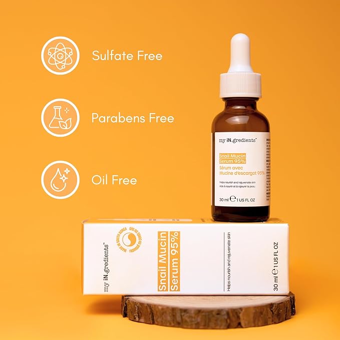 Masque Bar My Ingredients Snail Mucin Serum 95% - Hydrating Serum for Face, Lightweight Skin Perfecting Treatment Formulated to Hydrate, Repair and Rapidly Absorb into Skin, Korean Skincare - 1Fl oz