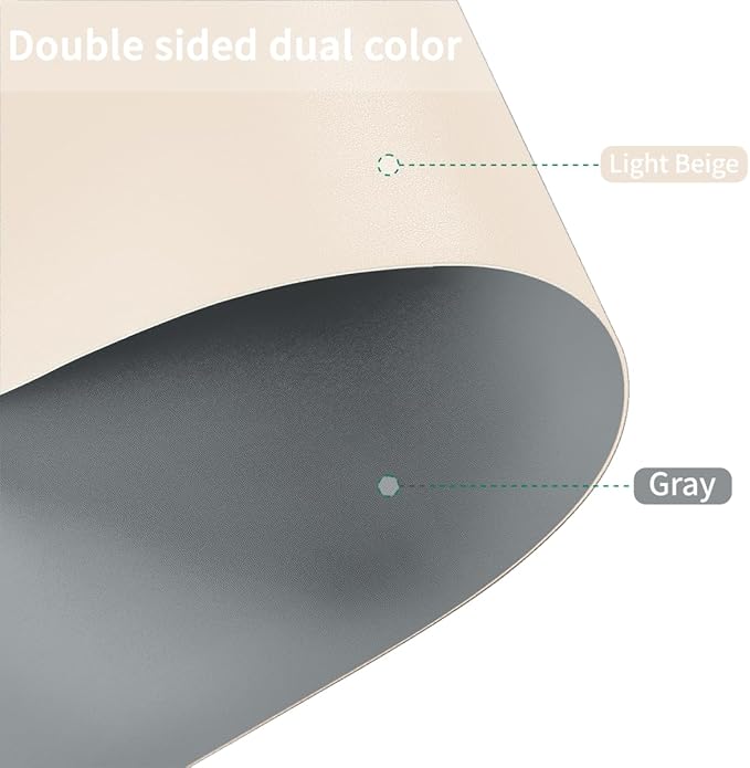 Table Protector for Dining Room - Can Be Used On Both Sides Waterproof and Easy to Clean Good Flatness Used for Dining Table(Off White+Light Gray 54x54)