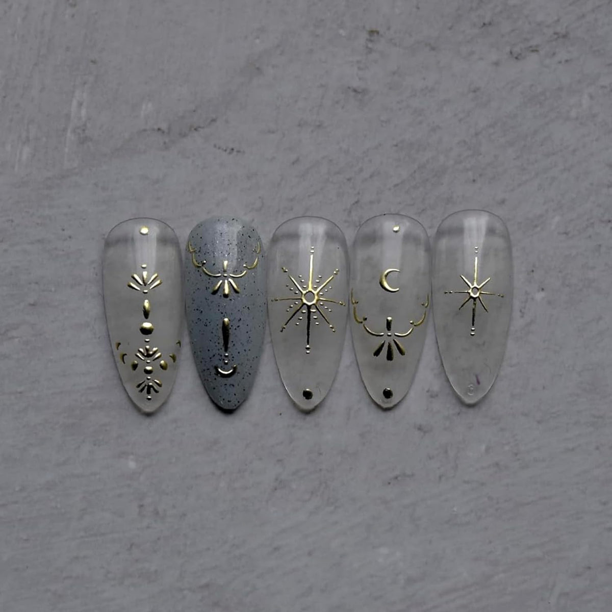 Luxury Moon Star Nail Stickers - 3D Gold Nail Art Stickers Decals for Women & Girls DIY Manicure