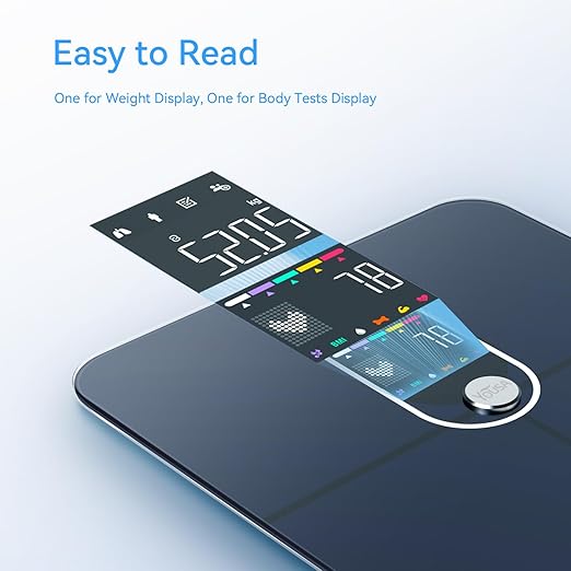 YOUSA Weight Scale Bathroom Scales for Weight VA Large Screen Smart Scale with BMI, Body Fat, Muscle Mass, Digital Scales for Body Weight, Weighing Scale for The Elderly Safe Home Use, 400 lbs
