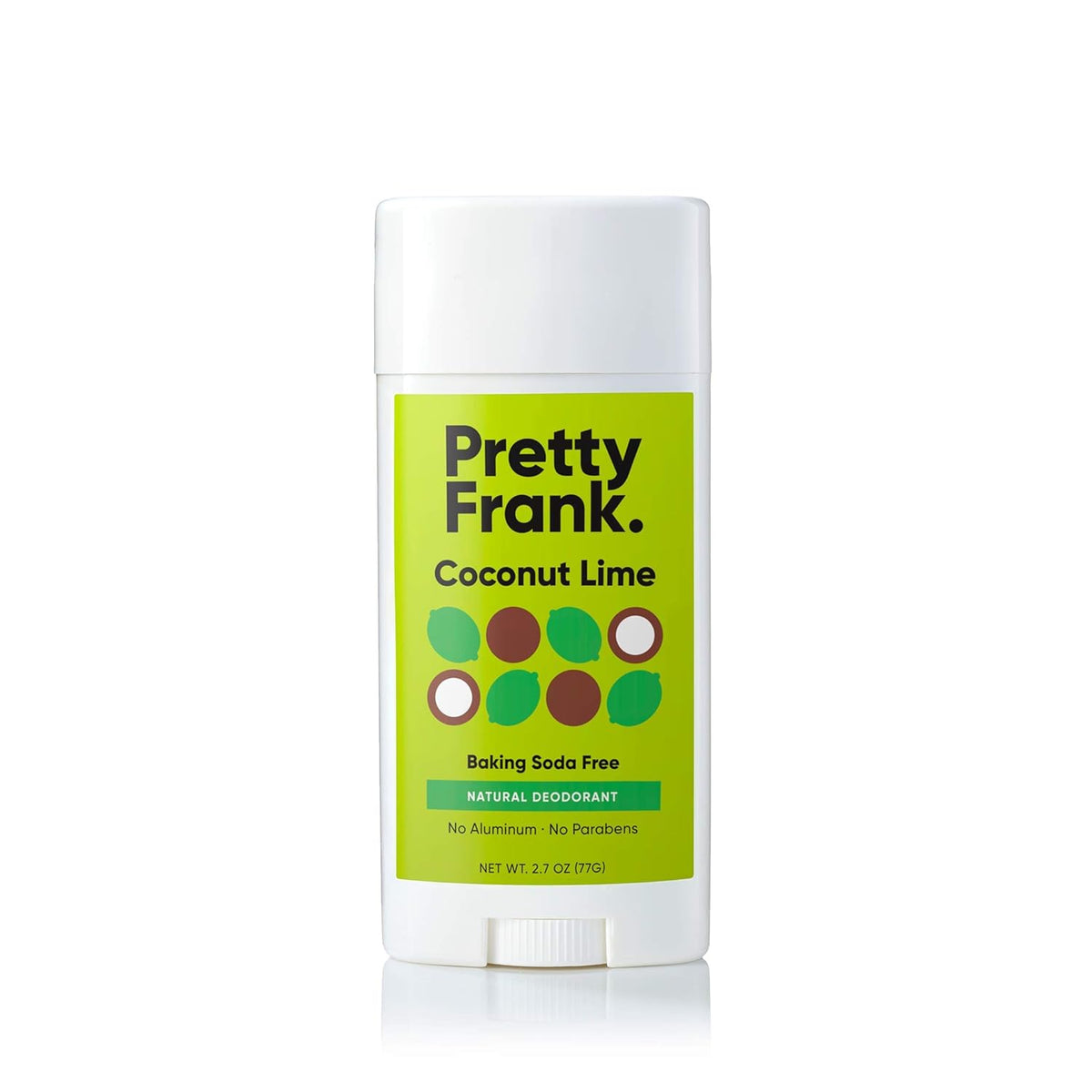 Pretty Frank Natural Aluminum-Free Deodorant Stick, Baking Soda-Free, Coconut Lime (1-Pack) | Sensitive Skin Friendly, Effective Odor Control for Women & Men, Organic Ingredients and Essential Oils