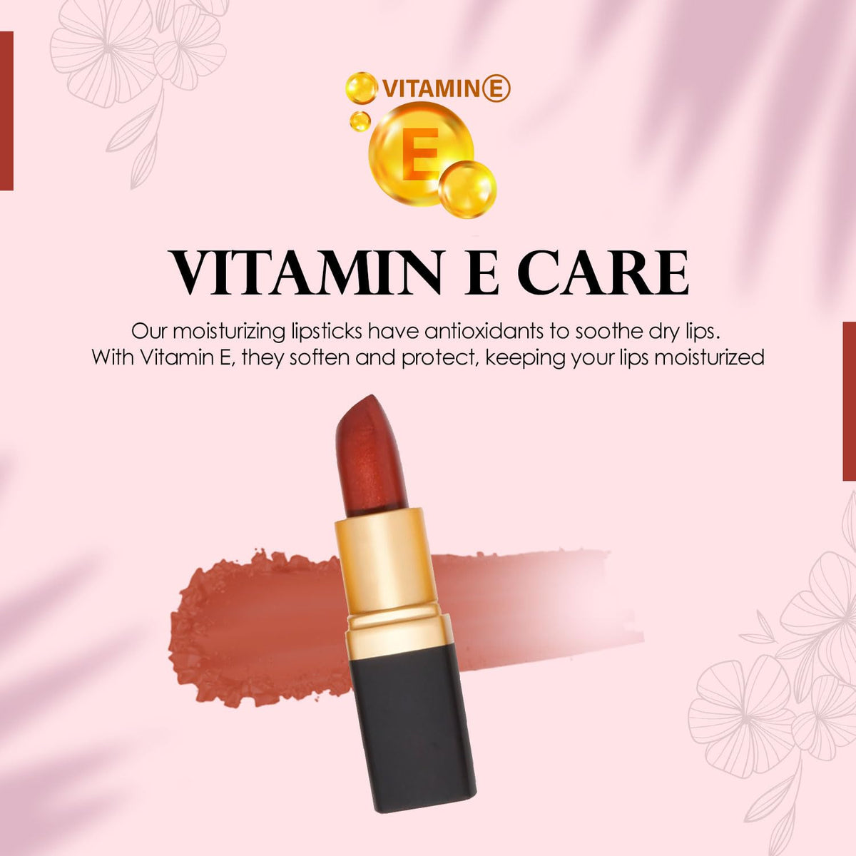 Vera Moore Creme Lipstick, Long Lasting, Lightweight, Opaque Color with Staying Power, Fragrance, and Paraben Free Cosmetics Soft Lipstick (Russett)