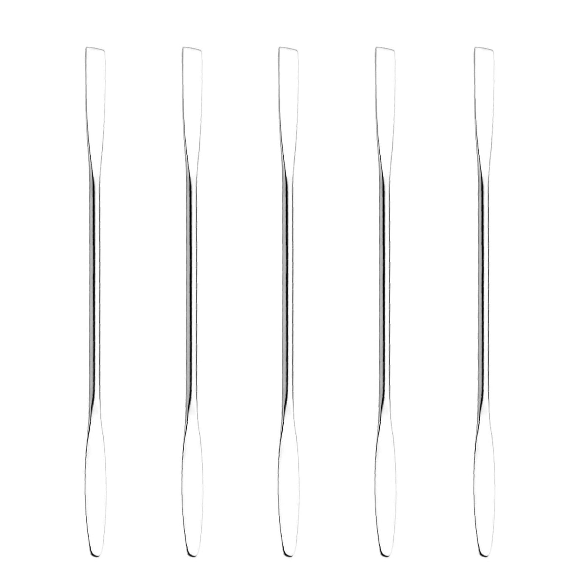 5Pcs Makeup Spatula tool metal Set Professional Beauty Stainless Steel Cosmetics Mixer Long Metal Spatula Depotting Mixing Tool (#1)