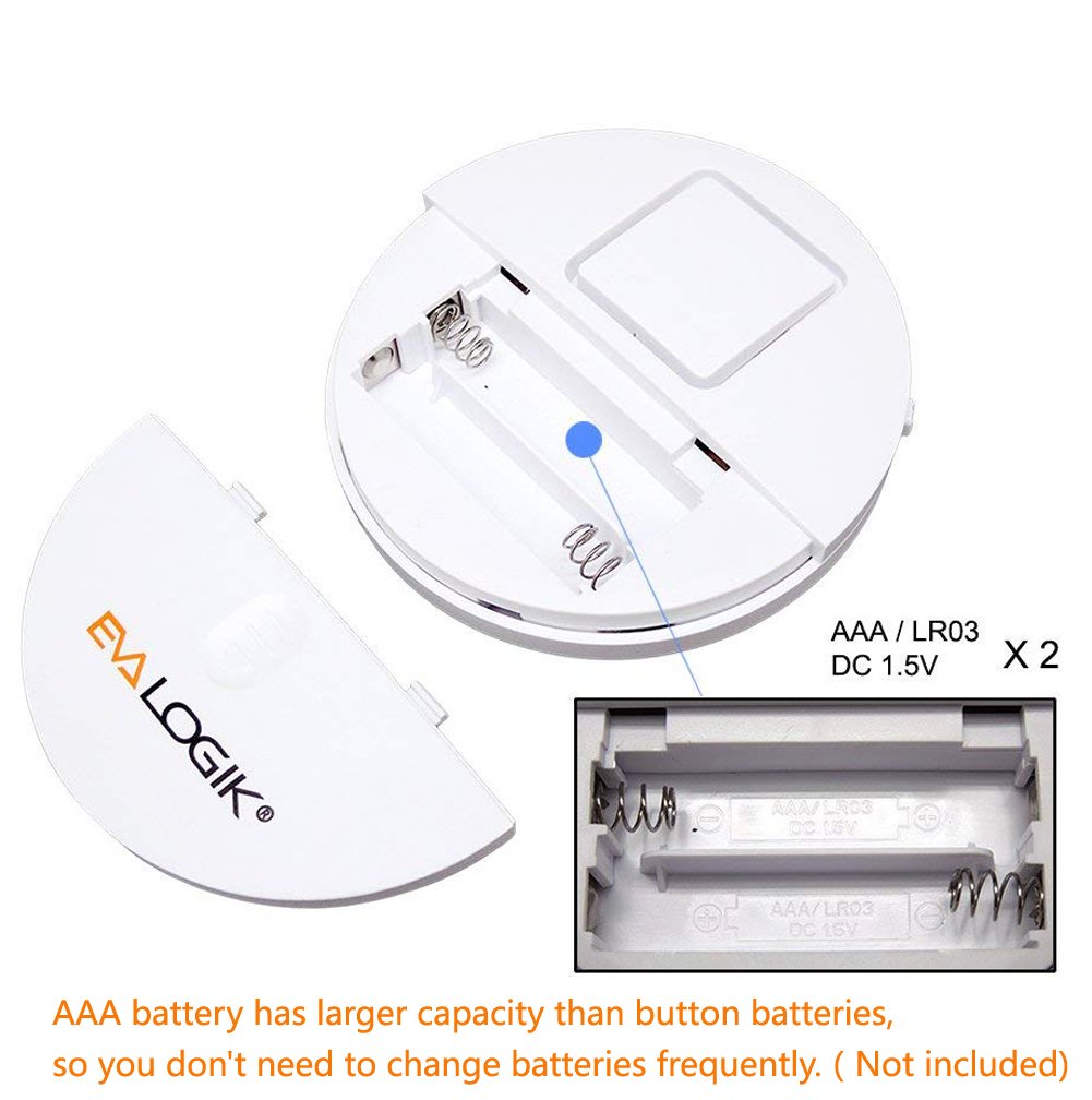 EVA LOGIK Modern Ultra-Thin Window Alarm with Loud 120dB Sound and Vibration Sensors Compatible with Virtually Any Window, Glass Break Alarm Perfect for Home, Office, Dorm Room- 4 Pack